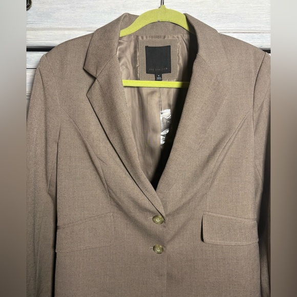 The Limited Taupe Tailored Double Button Power Blazer Office Career Classic - Picture 4 of 7